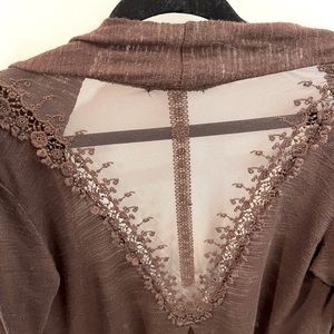 Sheer back open sweater